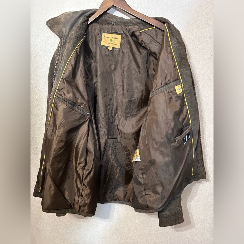 Y2K Boston Harbour Genuine Leather Jacket Size XL - Picture 7 of 15
